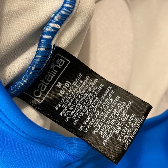 Catalina Blue And Cream One Piece Swimsuit Size Medium - Picture 9 of 11